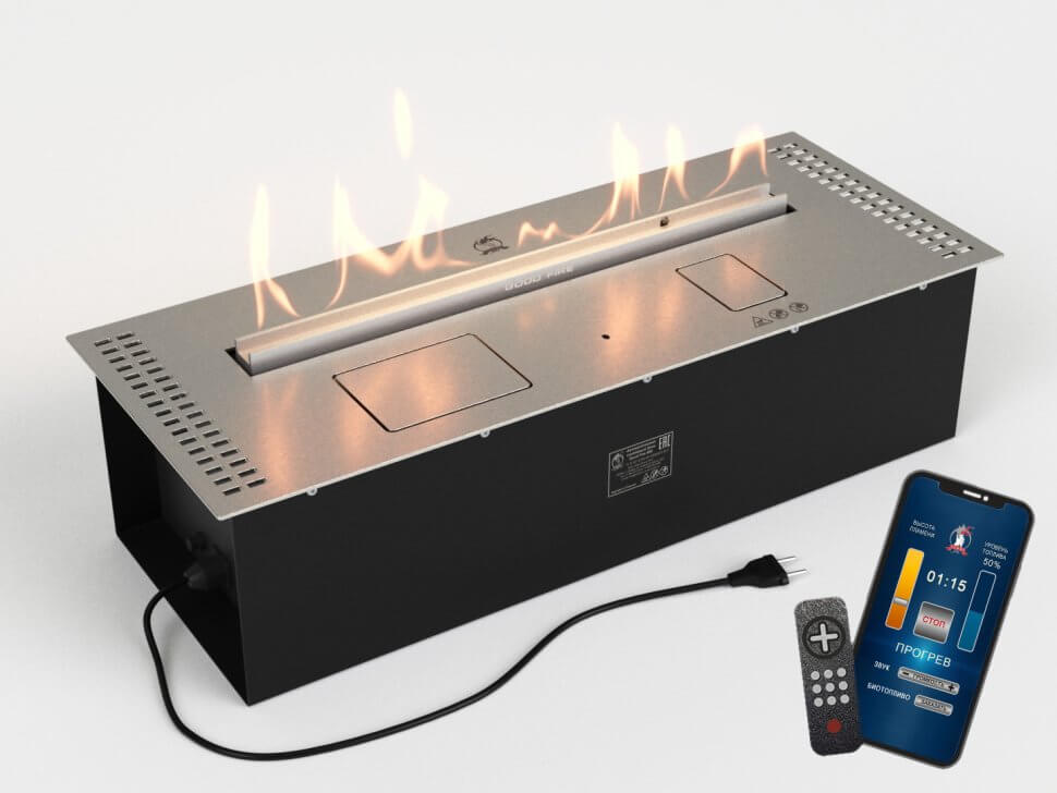 Автоматический биокамин Lux Fire Smart Flame 700 RC INOX